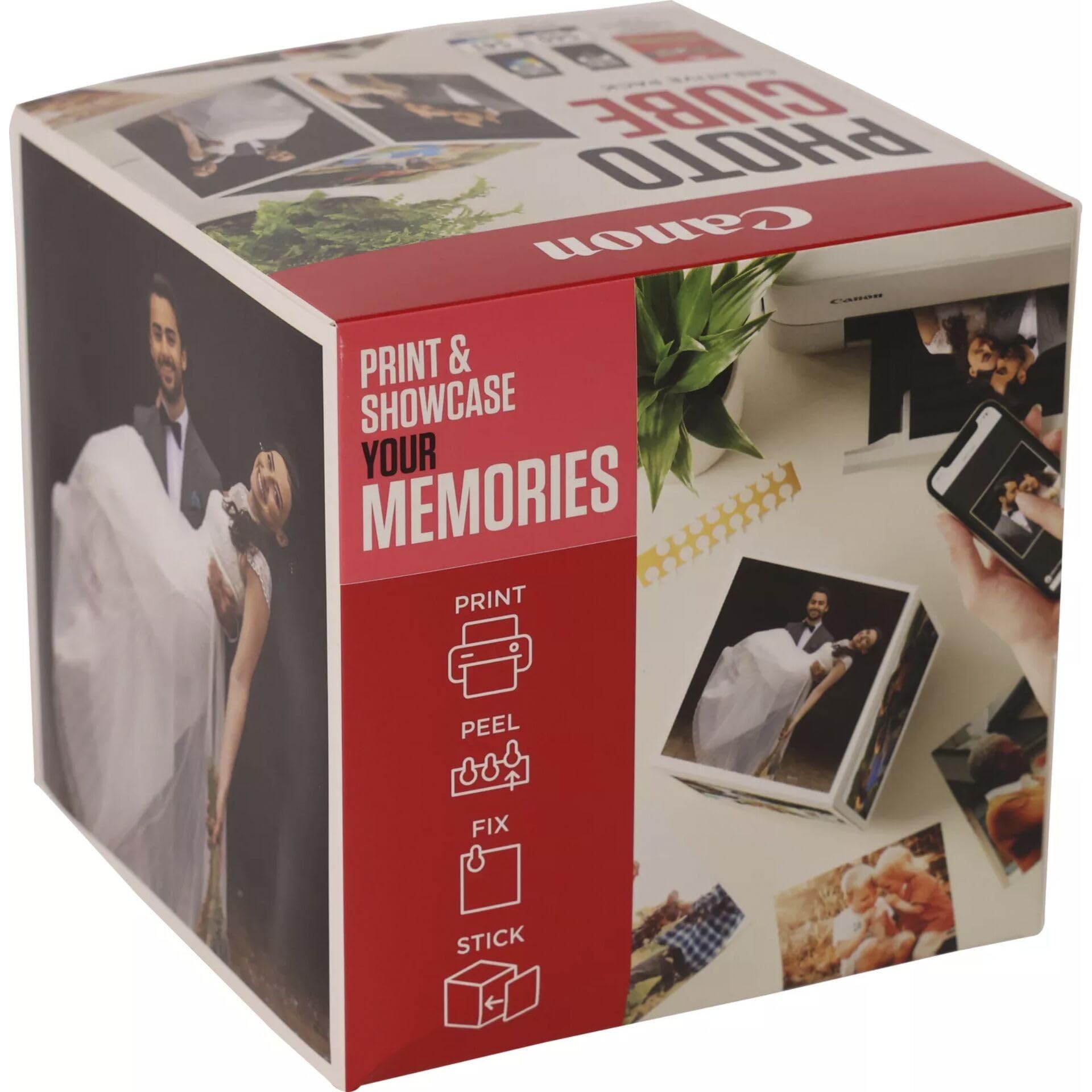 Canon Photo Cube Creative Pack, Rosa - cartucce inchiostro PG-540/CL-541 + carta fotografica lucida 5x5 PP-201 (40 fogli) + nastro biadesivo - Compatibile con le stampanti PIXMA