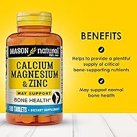 Vista 2 de Mason Natural Calcium Magnesium & Zinc, 300,Day Supply, Supports Normal Bone Health & Immune System Booster, 3 Pack