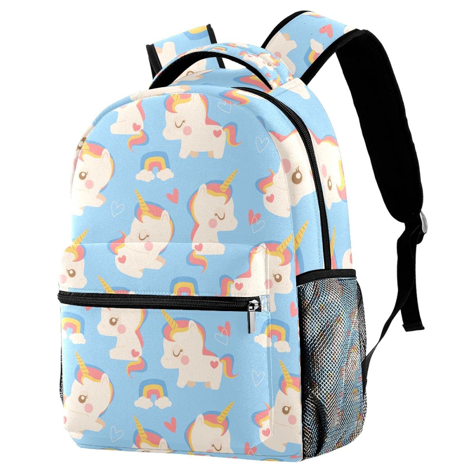 Sac à dos ordinateur portable à fermeture éclair fluide et grand compartiment lapin bleu
