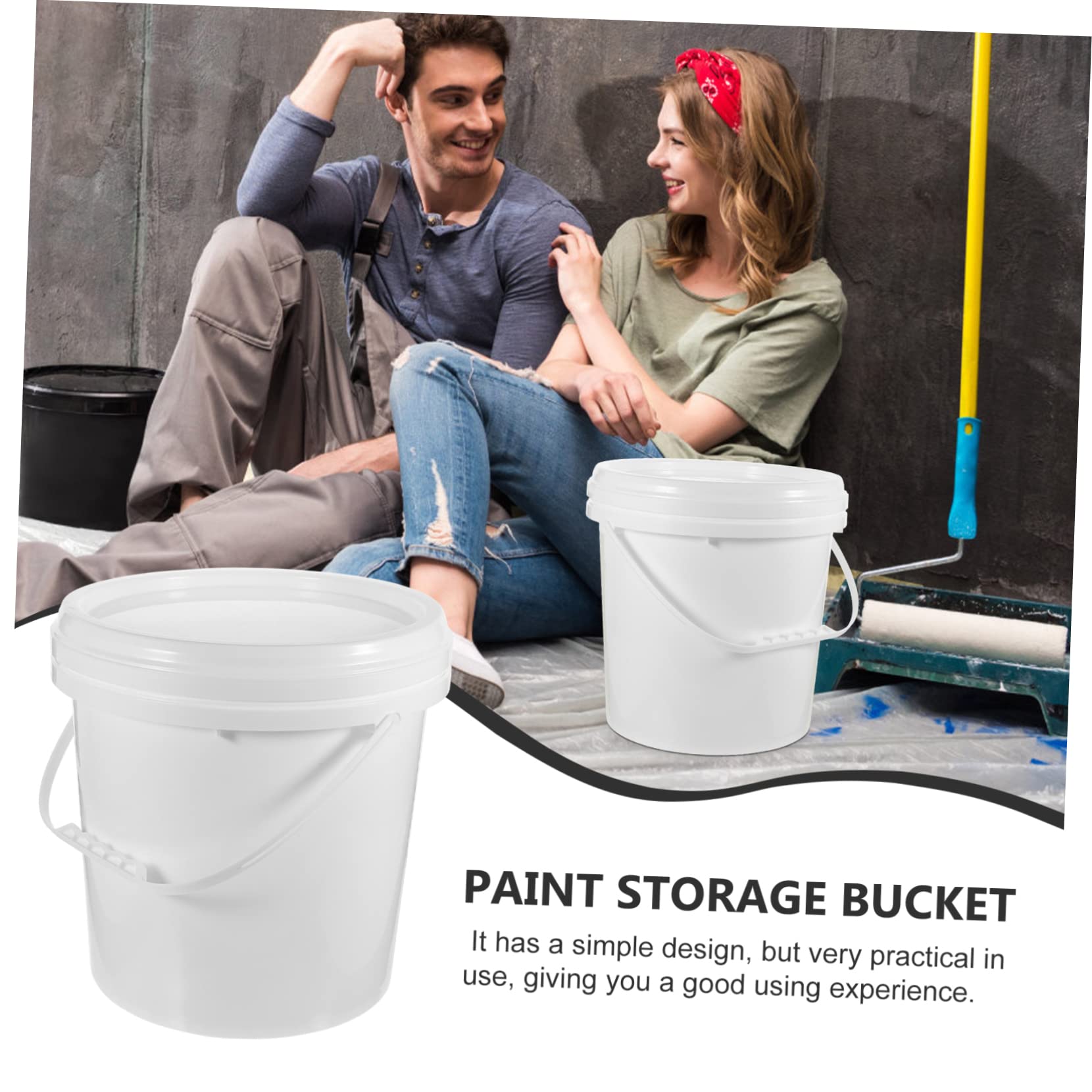 Cubo de Pintura Blanco Hdpe de 10l con Tapa para Almacenamiento | Envase Redondo para Aceite y Agua, Uso Diario y Embalaje, Formato Compacto de 10 Litros
