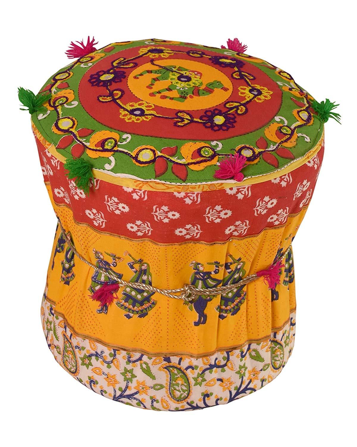 ASHA Rajasthani Cotton Mudda Multicolour 25 X 25 X 40 Inches