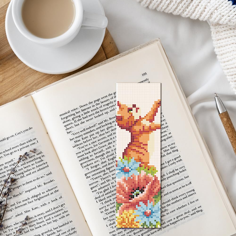 FREEBLOSS Cross Stitch Bookmark Kit - Beginner Embroidery -7