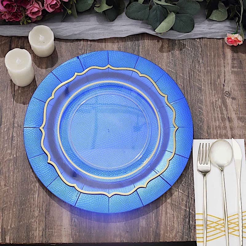 Platos desechables redondos 13 pulg azul real x10 miniatura 6