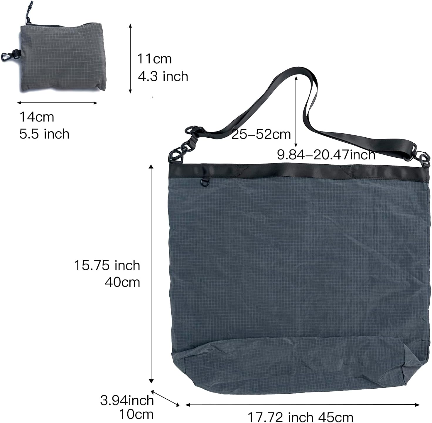 Fynarzel Lightweight Foldable Nylon Crossbody Bag,Stylish Compact Polyester Packable Totes - Image 5