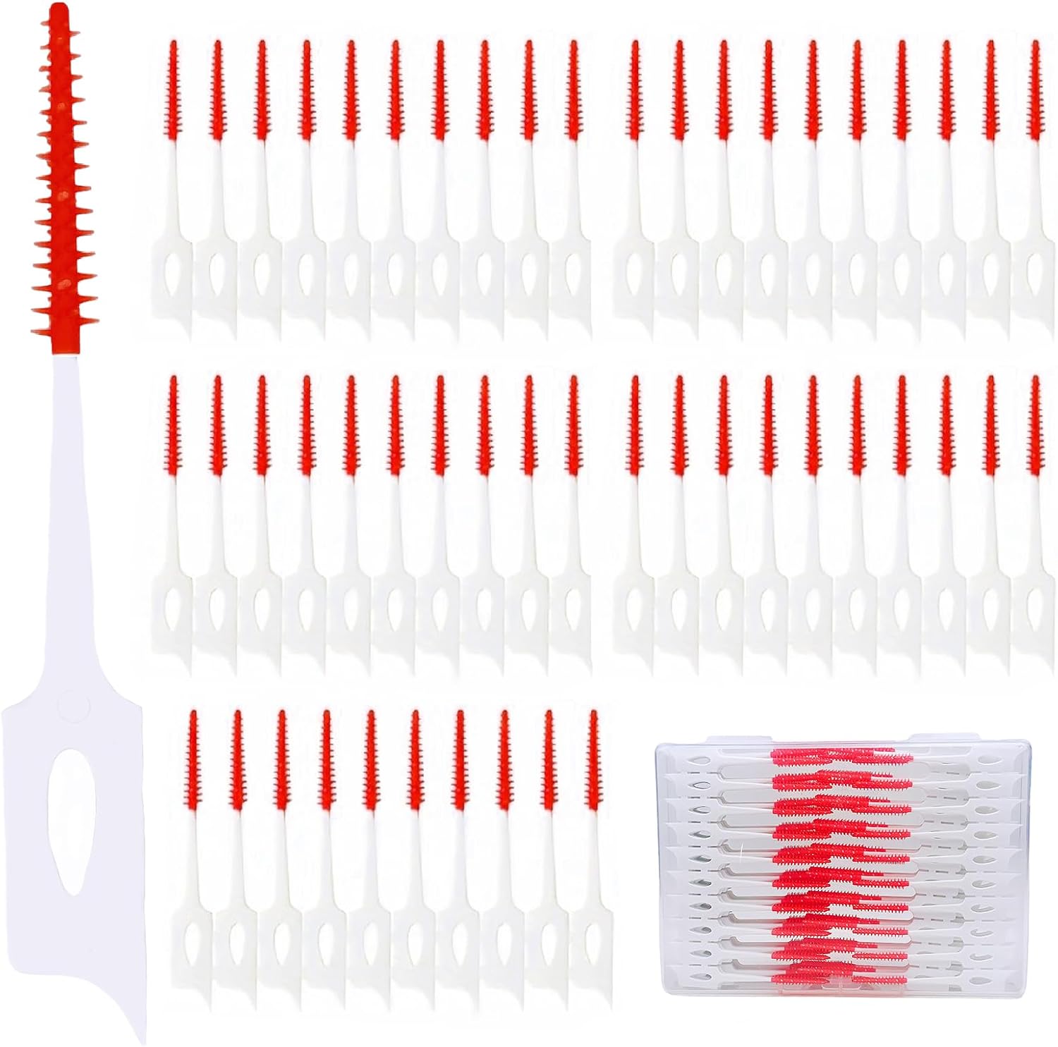 300 Pieces Dual-Use Interdental Brushes Soft Silicone, Disposable Dental Picks,Premium Dental Floss Picks for Effective Teeth Cleaning(200pcs Green+100pcs Blue)
