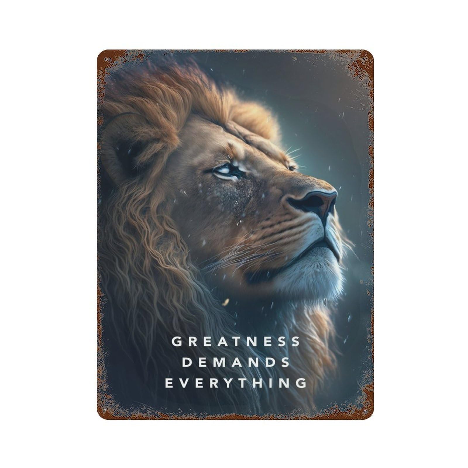 Greatness Motivation Decorative Tin Sign 15.7"x11.8", Retro Wall Decor for Living Room, Hallway And Home Decor