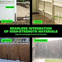 Vista 3 de Kit de reparación de postes de valla – Anclaje de acero grueso calibre 11 y estacas para fijar soporte de poste de madera roto/inclinado 4x4/6x6