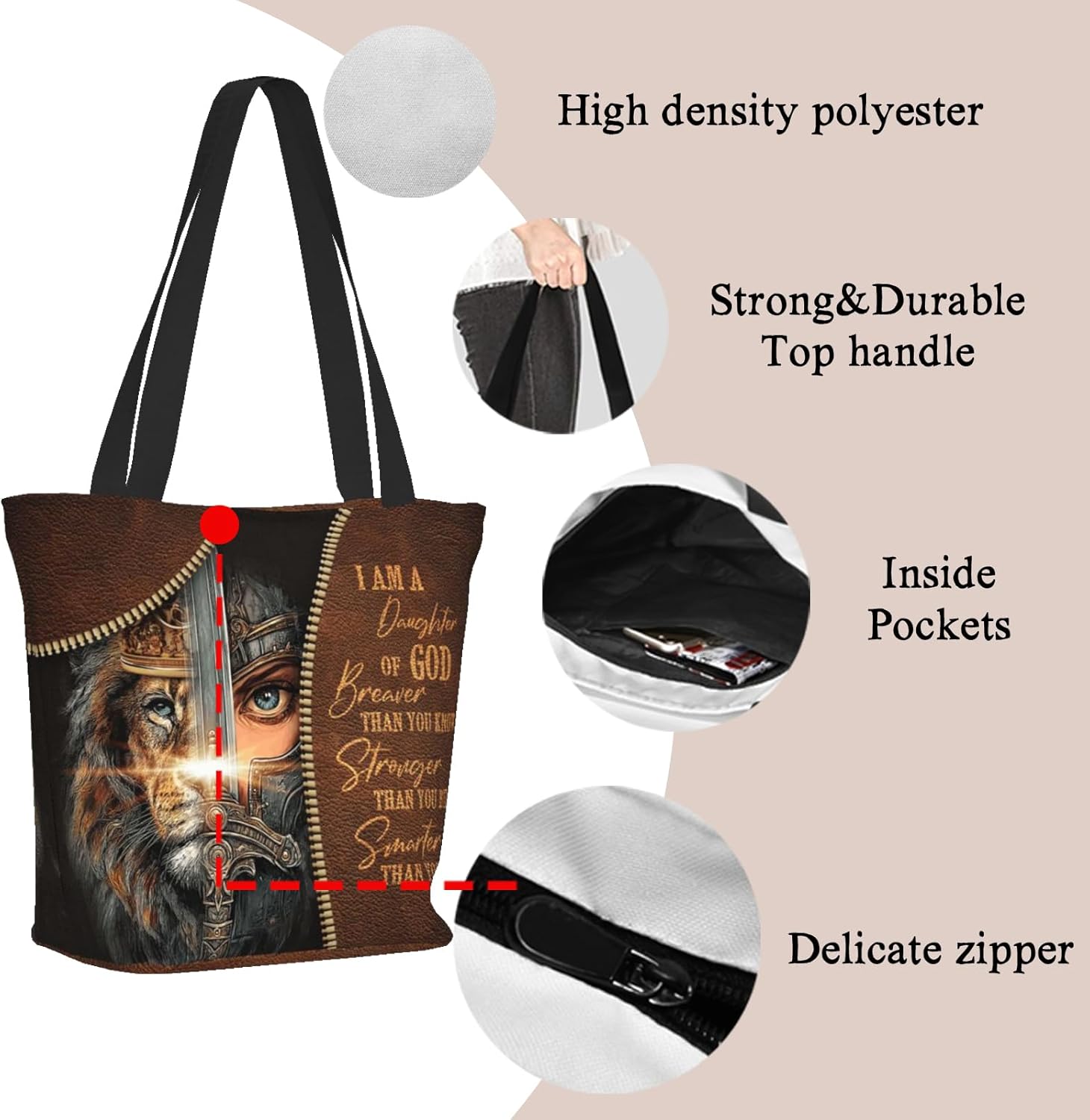 Bible Tote Bags For Women Christian Tote Bags For Women Religious Shoulder Bag Scripture Reusable Grocery Bag - Image 6