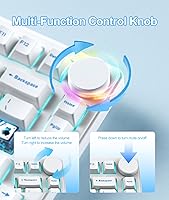 Vista 6 de Teclado mecánico inalámbrico para juegos Teclado inalámbrico 75% Inalámbrico de tres modos (Bluetooth/2.4G/USB-C) Intercambiable en caliente