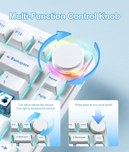 Miniatura 6 de Teclado mecánico inalámbrico para juegos  Teclado inalámbrico 75%  Inalámbrico de tres modos (Bluetooth2.4GUSB-C)  Intercambiable en caliente