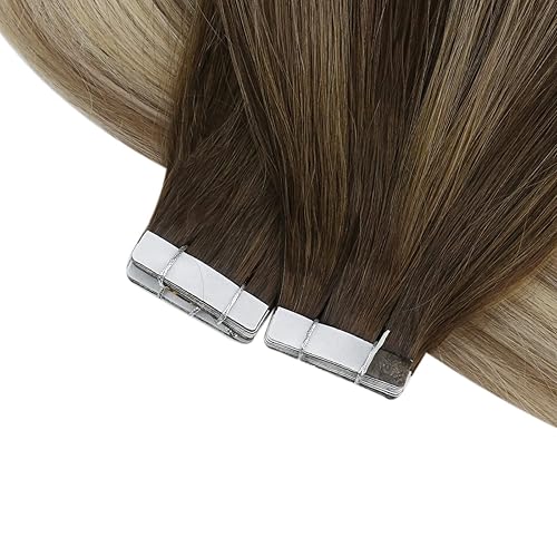 Miniatura 9 de Extensiones de pelo de VeSunny con cinta en extensiones de cabello humano real, color degradado, pelo humano, extensiones de cabello Remy grado 8A