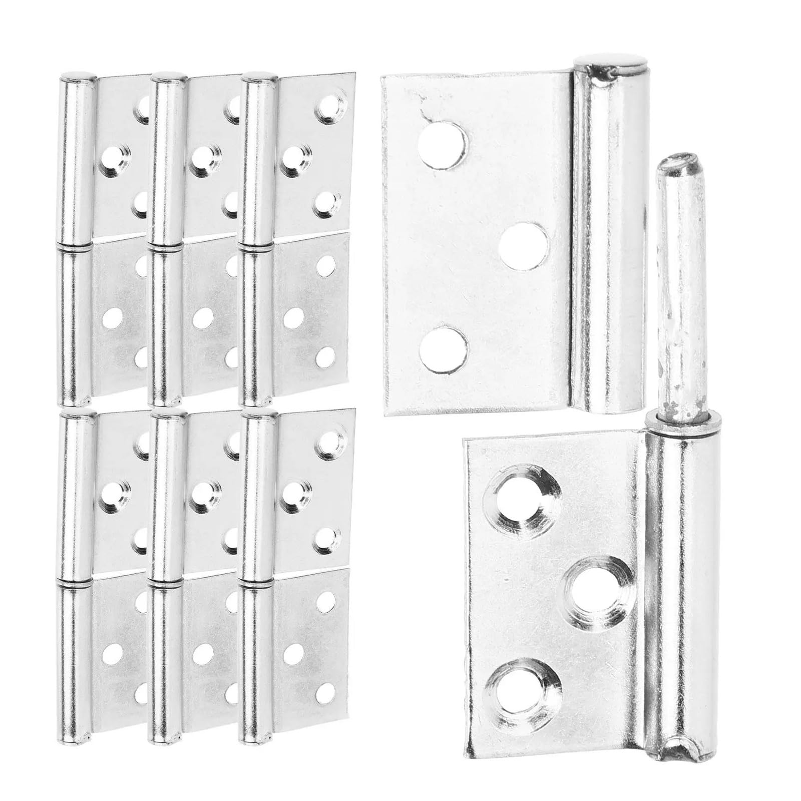 Door Hinges 12Pcs Stainless Steel Lift Off Hinge Thick Shaft Design Smooth Rotation for Furniture Cabinet Shed Doors