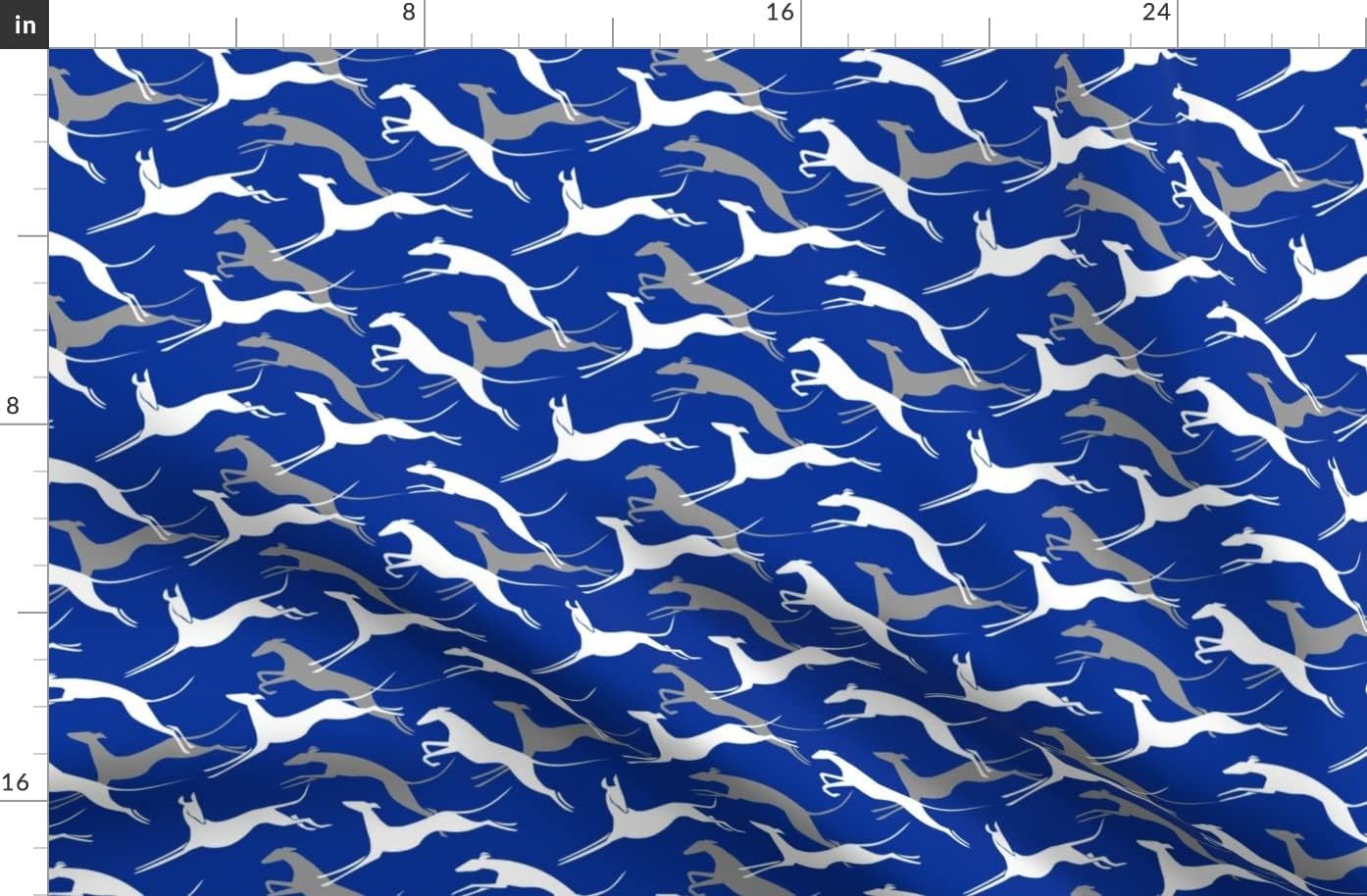Spoonflower Fabric - Greyhounds Printed on Organic Cotton Sateen Fabric by The Yard - Sewing Quilting Apparel Home Decor