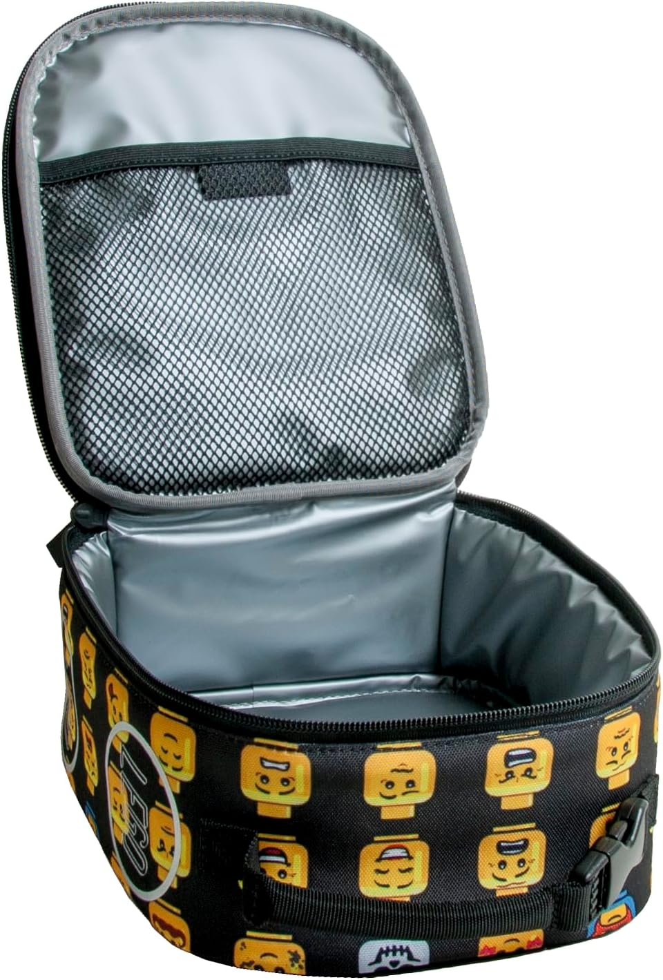 LEGO Kids Heritage Classic Lunch Box, Insulated Soft Reusable Lunch Bag Meal Container for Boys and Girls, Perfect for School or Travel, Meal Tote Keeps Food and Drinks Cold with Buckle, Minifigure