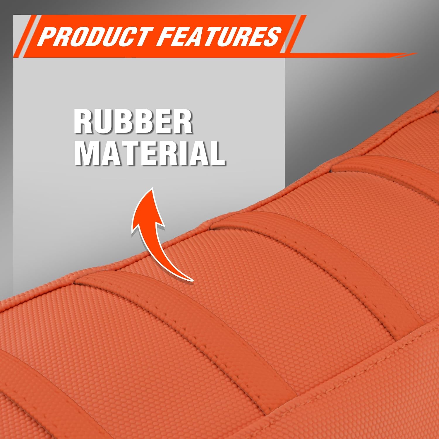 Dirt Bike Seat Cover - White Stripe Universial Seat Cover for Dirt Bike - Motorcycle Motorcross Enduro Seat Covers (All Orange)