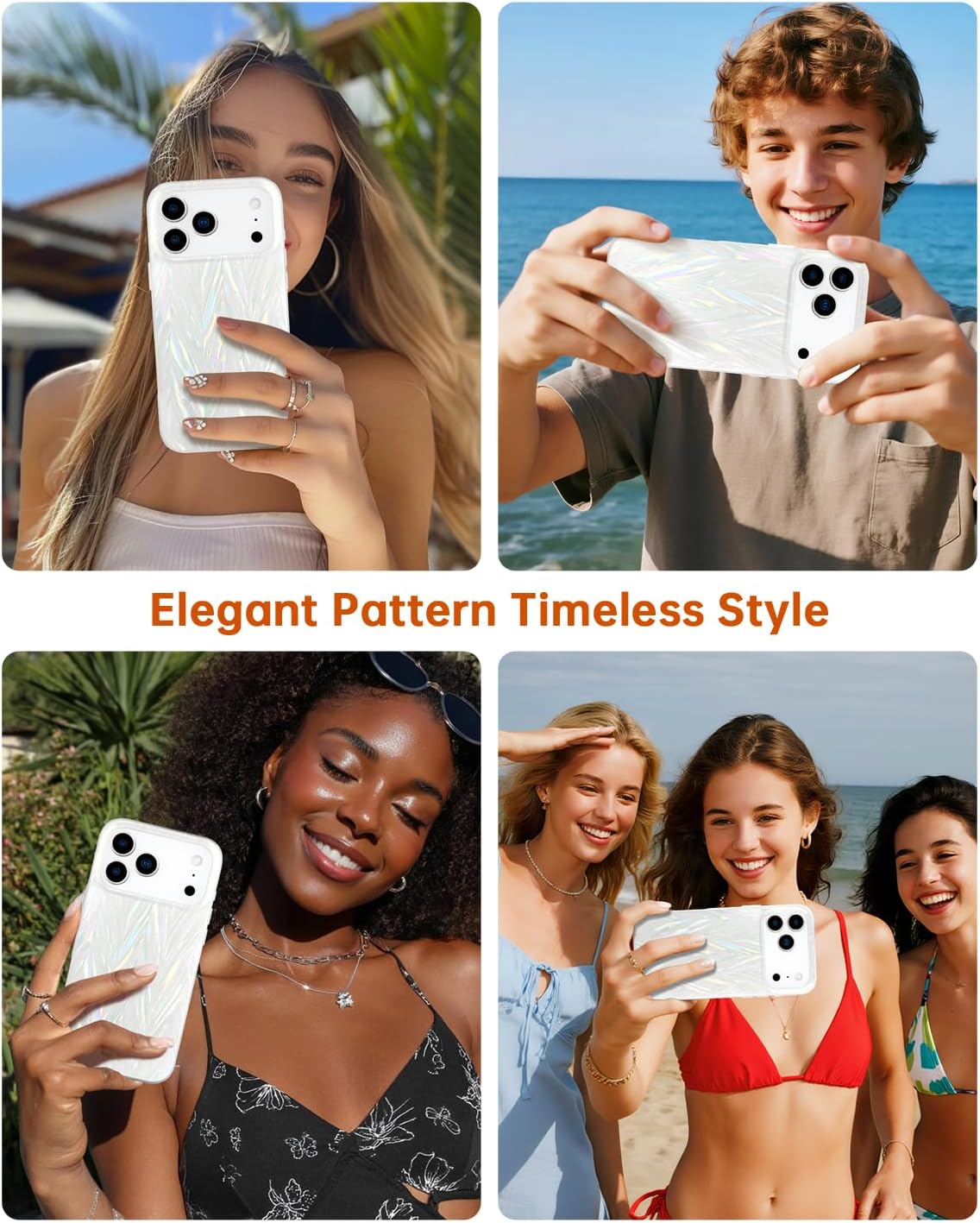 SCORPIFY for iPhone 17 Pro Case [Compatible with MagSafe] with Colorful Pearl Aurora Spine Design, Cute Clear Magnetic Phone Cover for Women Girls and Men,Bumper with Mother of Pearl Shell Pattern - Image 5