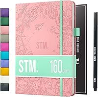 Vista 11 de Cuaderno de cuadrícula de puntos con viñetas Cuadernos diarios A5 para escritura personal, trabajo, mujeres papel grueso de 120gsm, tapa dura