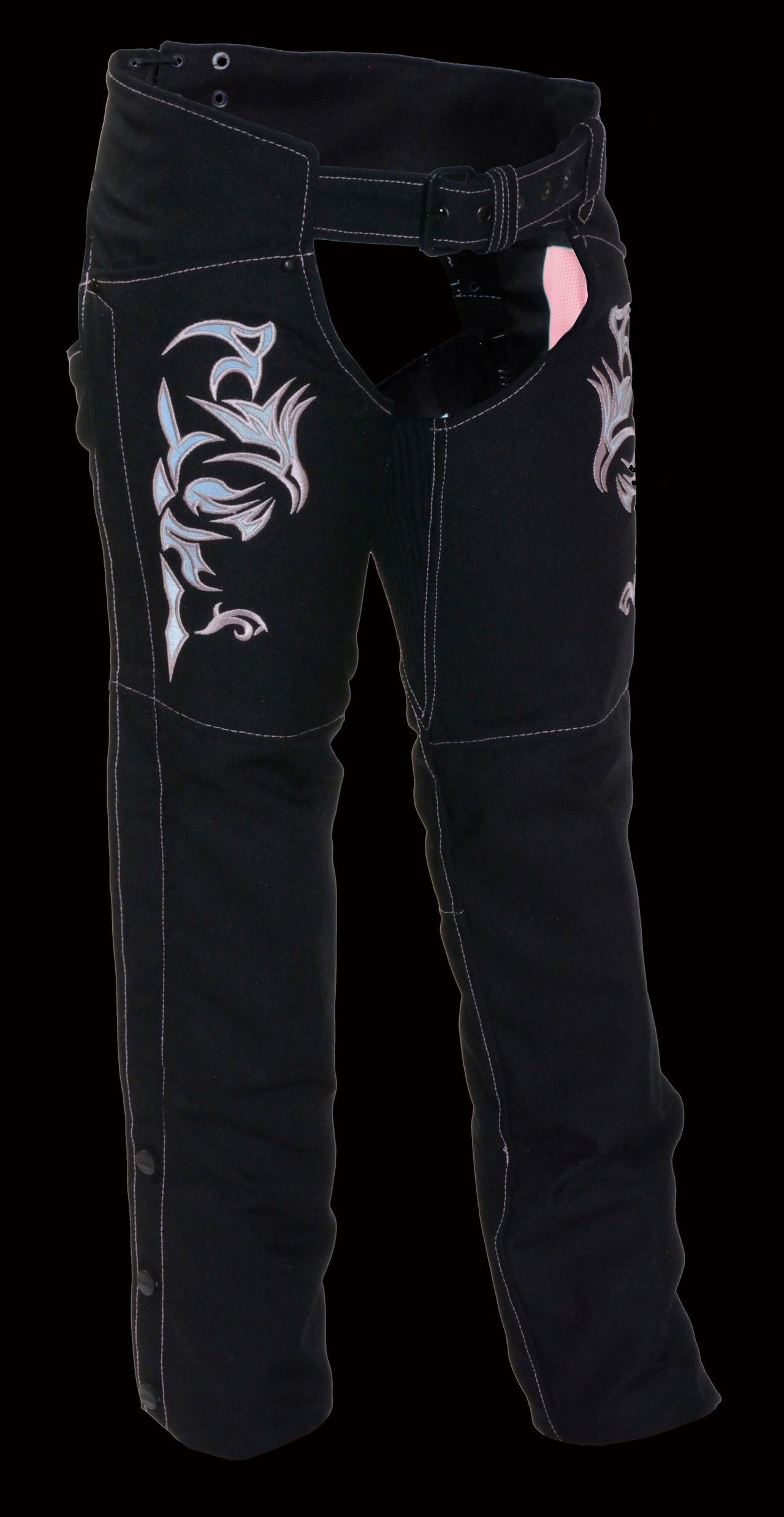 Milwaukee Leather Women's Textile Chap w/Tribal Embroidery & Reflective Detail (M)