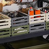 Vista 7 de Yinhing Retractable Storage Box Bin Organizer Expandable 30.5-51.5cm PP Material for Bedroom Office Camping Car Trunk Organization (Grey)