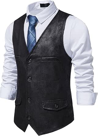 Mokkpeq Gilet Da Uomo In Tweed Con Collo A V Con Scollo A V E 3 Tasche Gilet Casual Slim Fit Per Gilet Da Sposo 121811874