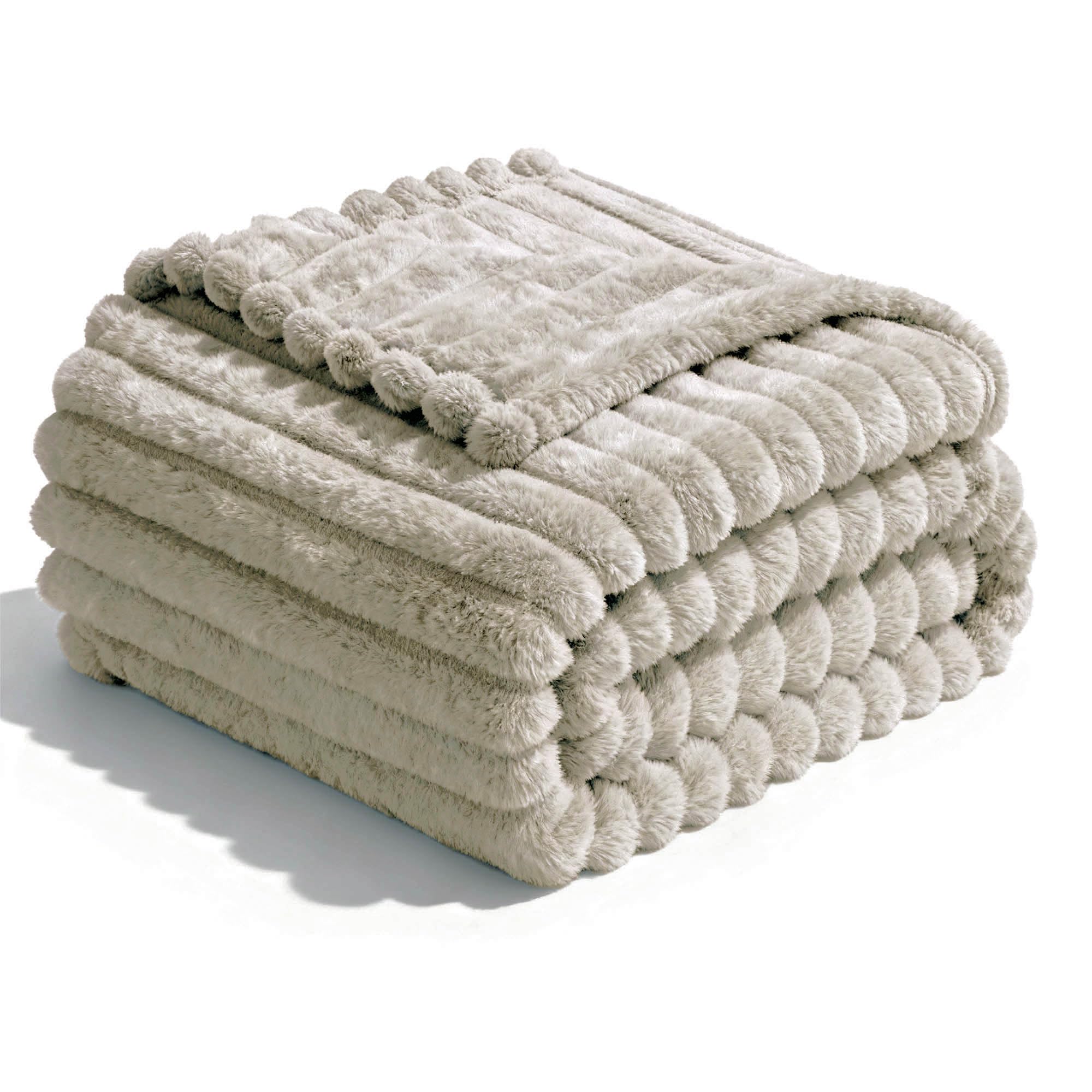 MANEMI Manta Sofa Mullida Rayada 160x220cm, Manta sedalina 100% Microfibra,Manta Sofá y Cama, Suave,Cálida, Transpirable