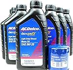 AC Delco DexosD 0w-20 Engine Oil and Oil Filter Change Kit For 3.0L Duramax Diesel LM2