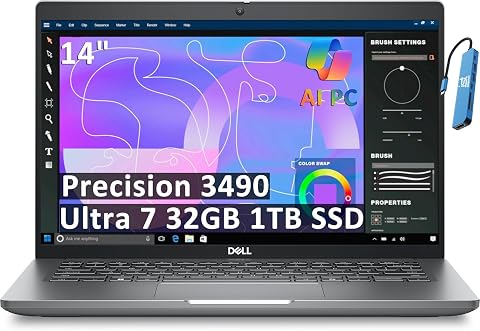 Dell Precision 3490 Mobile Workstation Laptop (14" FHD, Intel i9-12900H, 32GB...