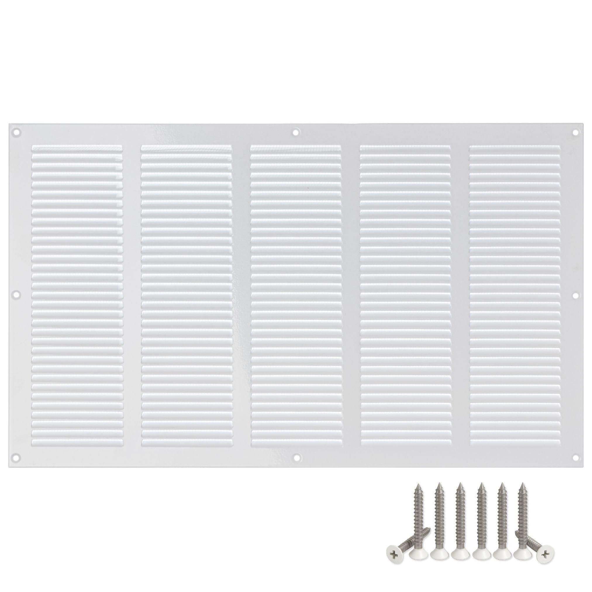 Lirast White 500X300mm / 20X12 Inch Metal Ventilation Grille - Air Vent Cover With Insect Mesh