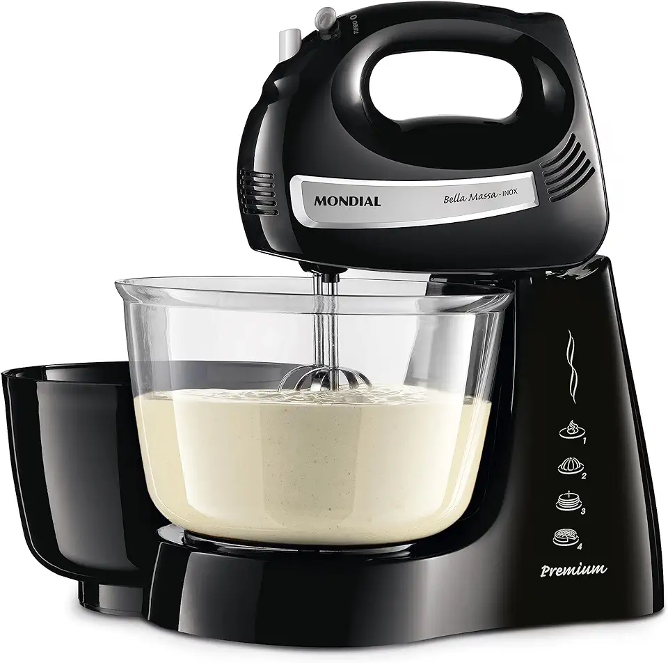 Batedeira Bella Massa, Mondial, Preto/Inox, 500W, 220V - B-23 NP