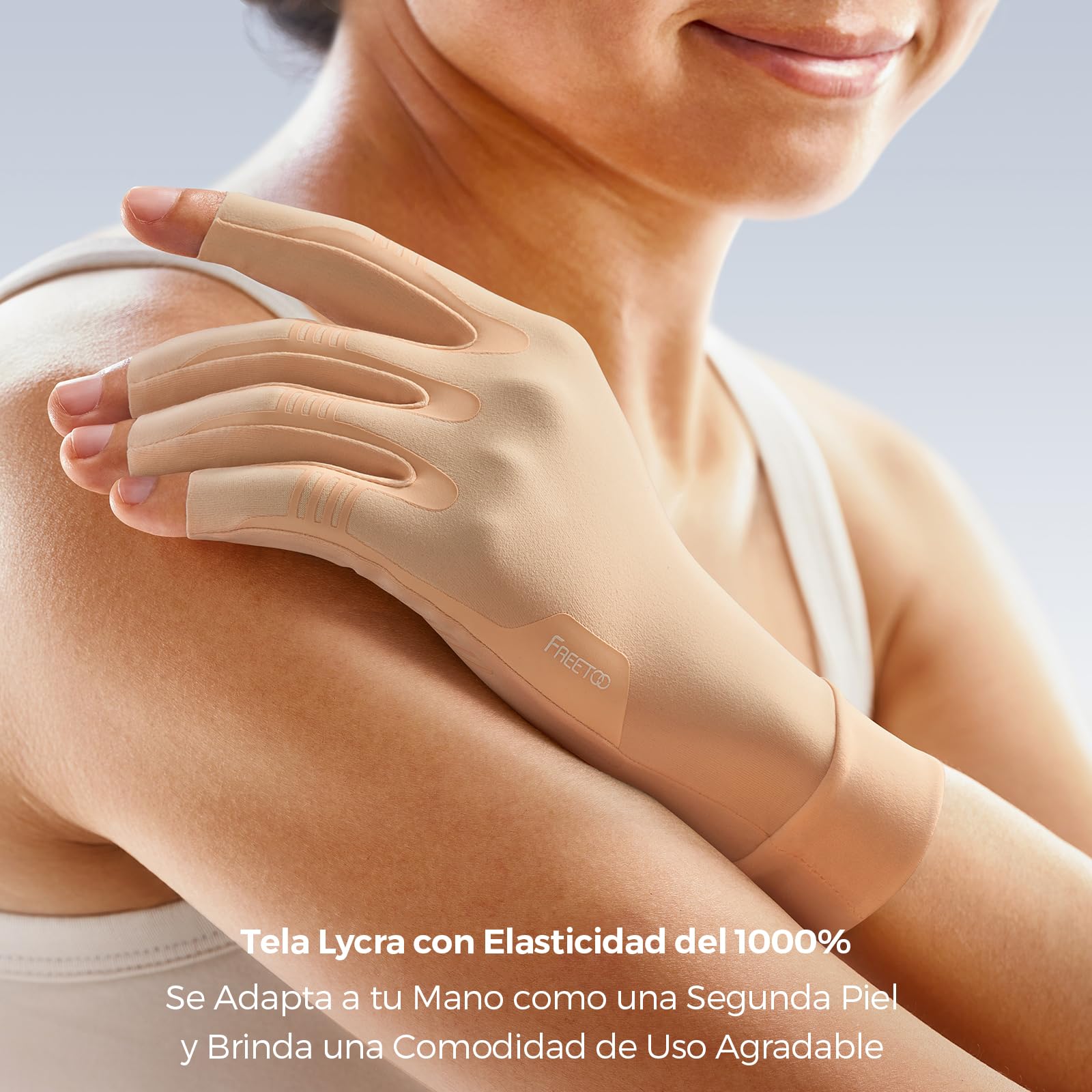 FREETOO Guantes de compresión para artrosis para mujer y hombre, cómodos guantes de compresión sin dedos para el trabajo, dormir, deportes, reumatismo médico, para artritis, túnel carpiano, hinchazón