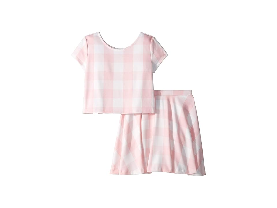 

Polo Ralph Lauren Kids Gingham Top Skirt Set (Little Kids/Big Kids) (Pink/White Multi) Girl's Active Sets