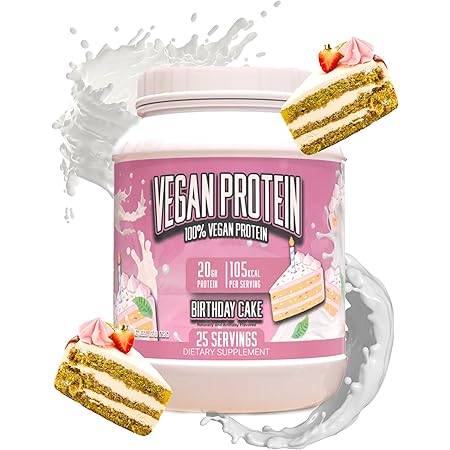 Huge Supplements Vegan Protein Powder - Birthday Cake - Superior Plant-Based Protein Powder, 20g Protein Per Serving