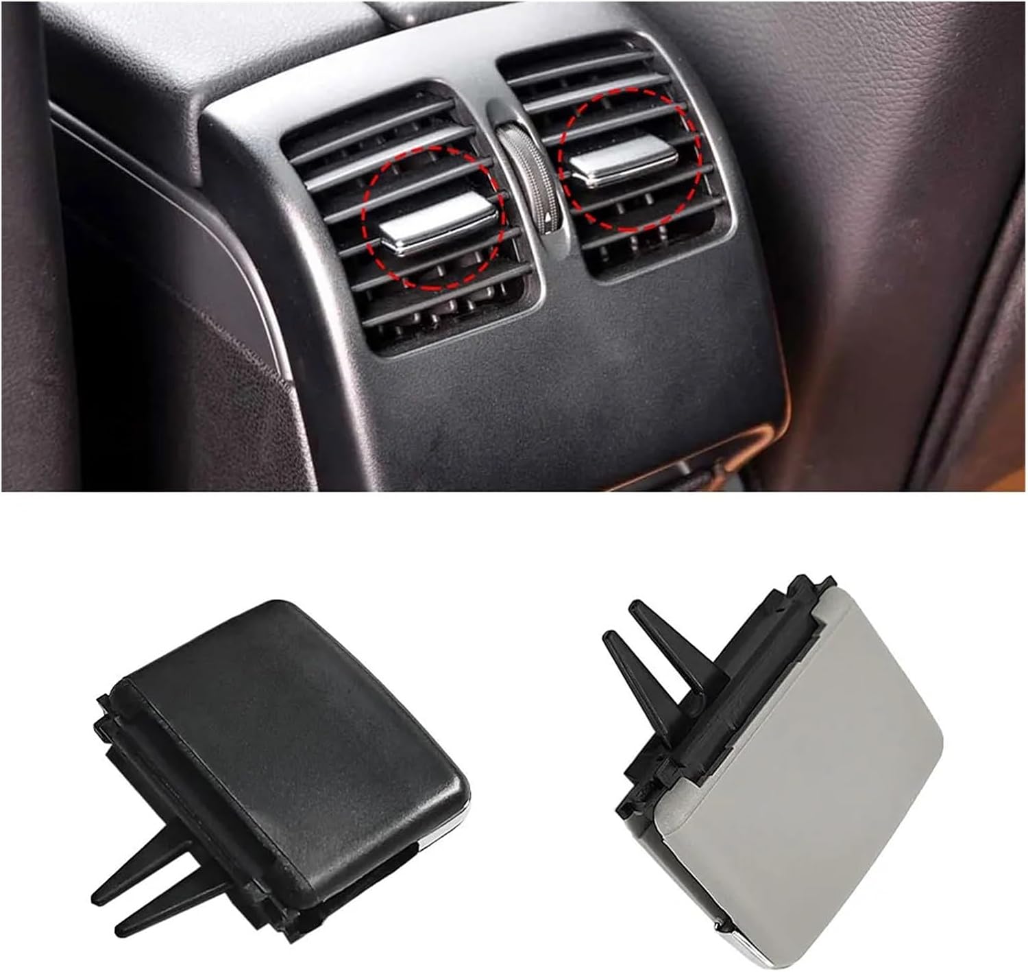 Compatible With Mercedes Benz W204 W212 W207 C E Class C180 C200 E250 E300 Rear Air Conditioner AC Vent Grille Knob Replacement(Gray)