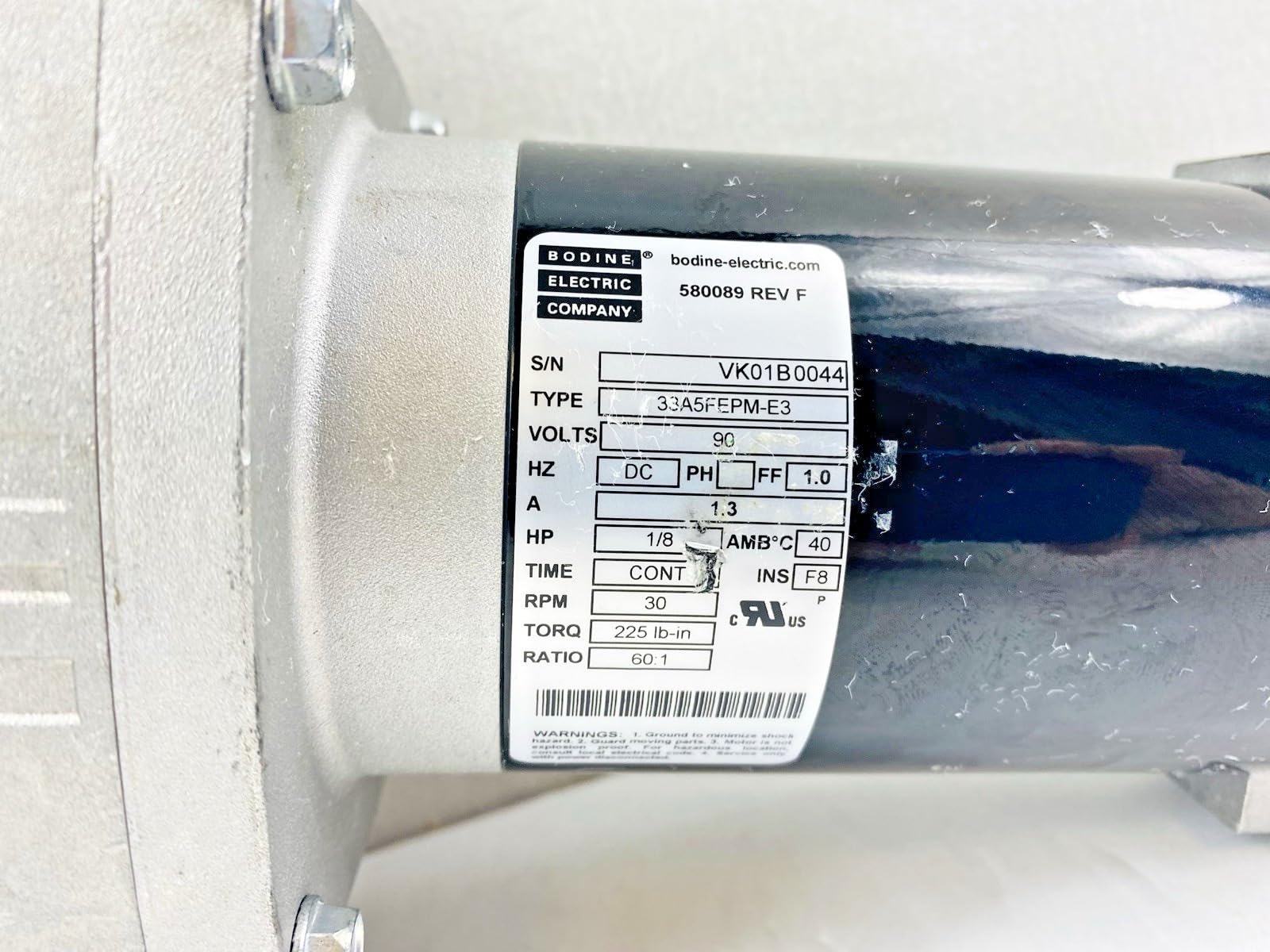 #US Electric 33A5FEPM-E3 1/8 HP 90 VDC 1.3 Tested Working.