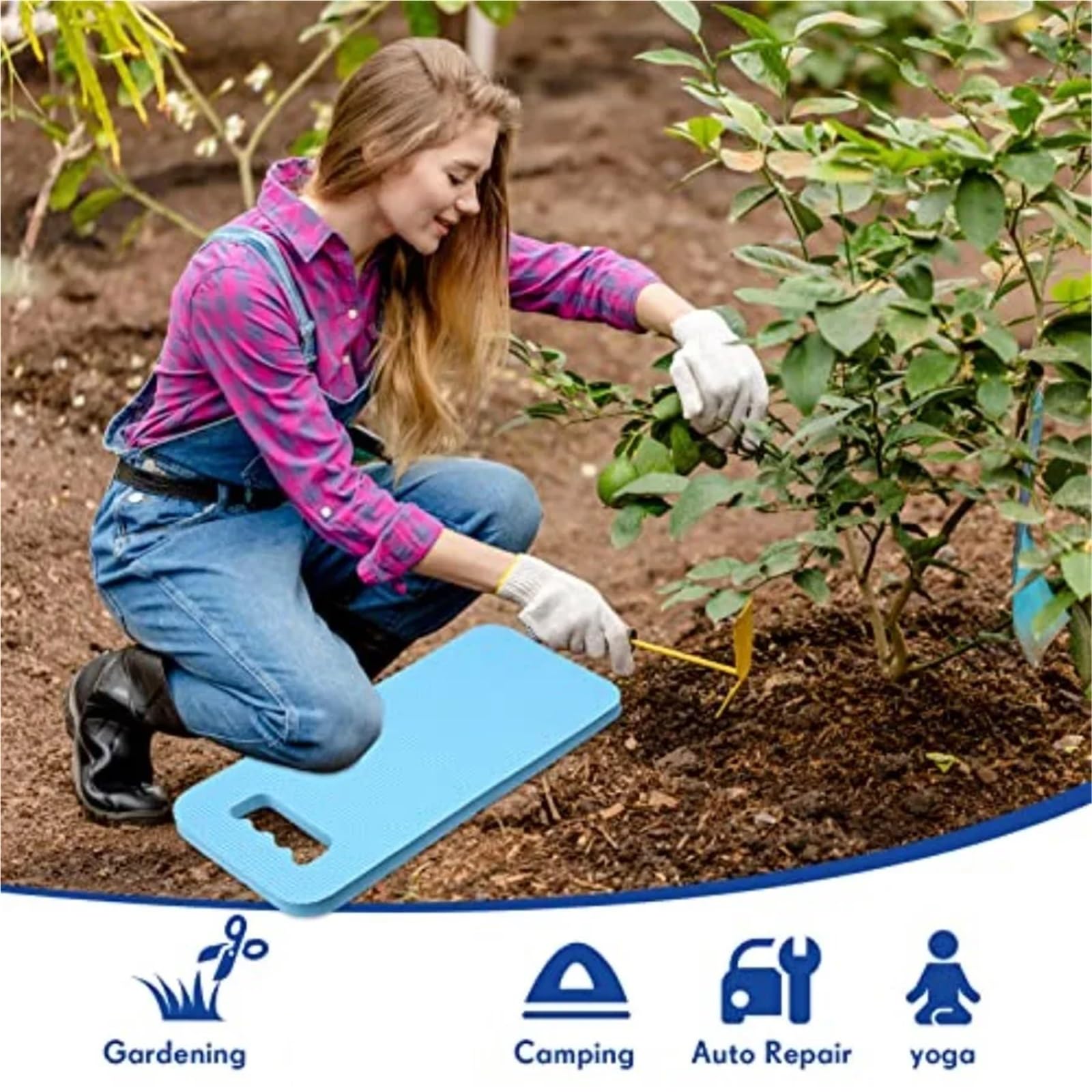 20 almohadillas de espuma gruesa for arrodillarse en el jardín Para Jardín | Cojines impermeables for las rodillas for la yoga de oración que cultiva un huerto 15,4 x 6,7 pulgadas multi