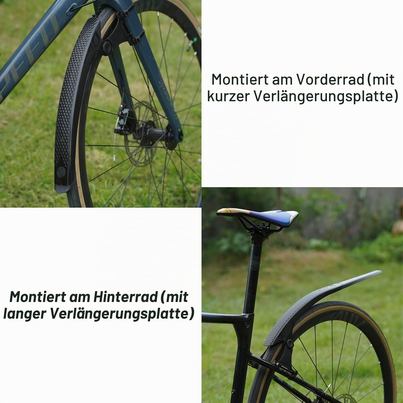 ENLEE Bike Fenders 700C, abnehmbar, verstellbar, vorne und hinten, kompatibles Schutzblech für Gravel-Bike, Rennrad, Klapprad Sport & Freizeit