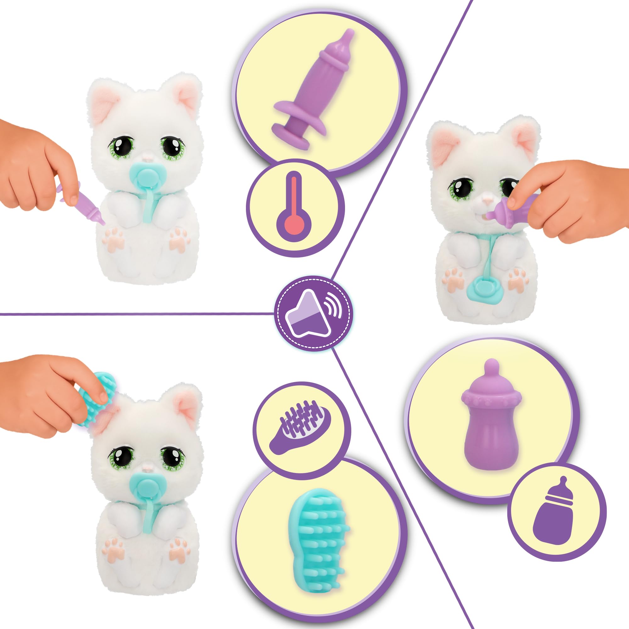 Baby Paws Just Born Gatito Mascotas INTERACTIVAS Mascota con Un Transportín Electrónico con Muchas Funciones A Partir de 3 Años - 4