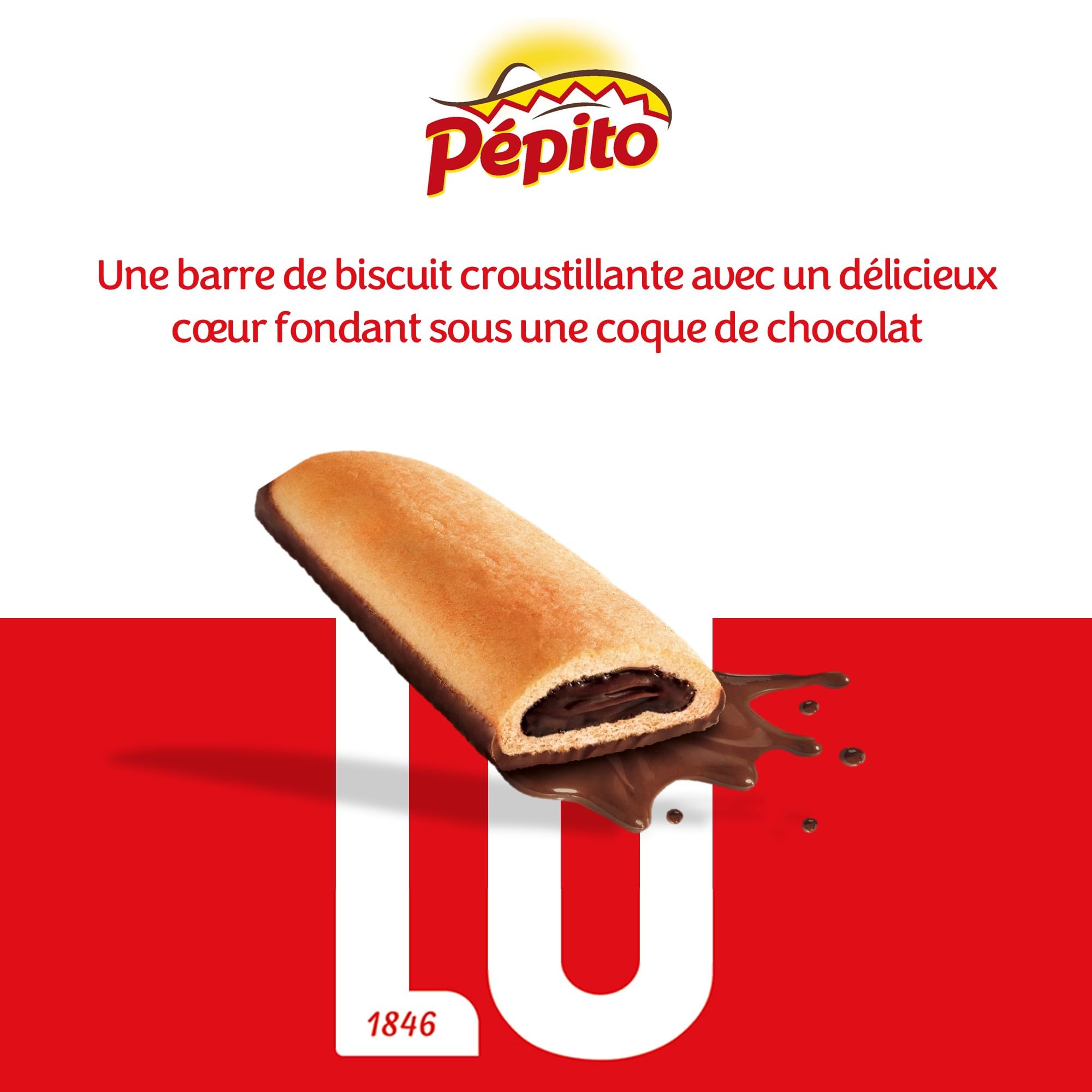 Lu Pépito Pockitos - Biscuits Croustillants Fourrés Chocolat - 10x295g