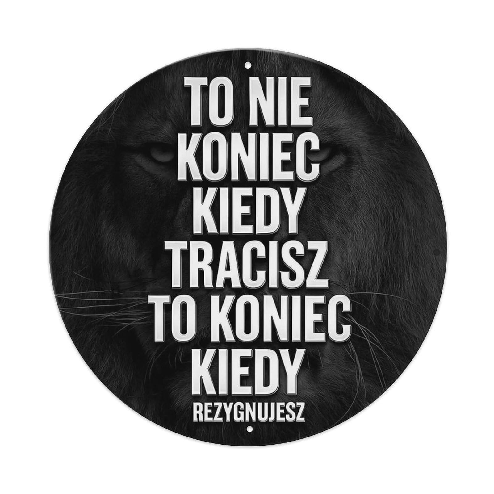 Black Lion Face With Text Metal Tin Sign Plaque