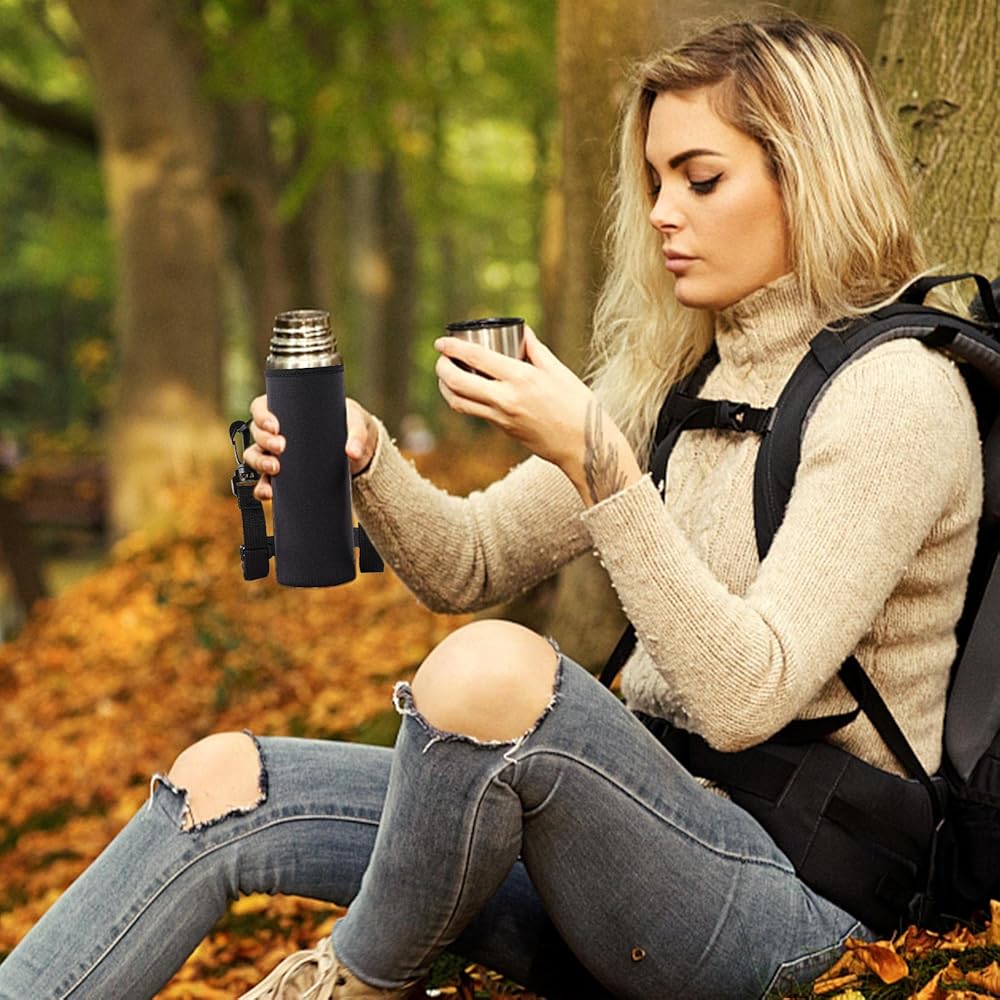 Porte-bouteille Isotherme Kamojo Manchon Néoprène Noir Avec Sangle