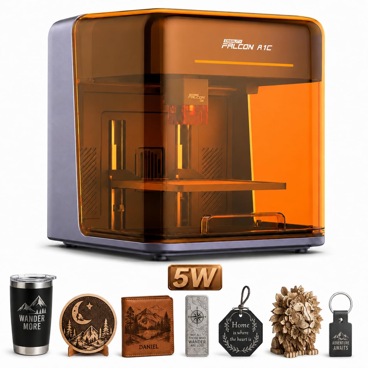 Creality Falcon A1C 5W Graveur Laser, Machine de Gravure Laser Classe 1