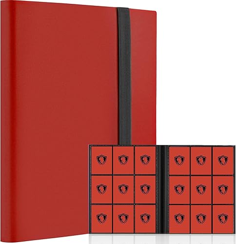 Miniatura 11 de Carpeta de tarjetas de 9 bolsillos con cremallera, libro porta tarjetas de 360 bolsillos, carpeta con cremallera de PU premium para TCG, MTG, 1-1