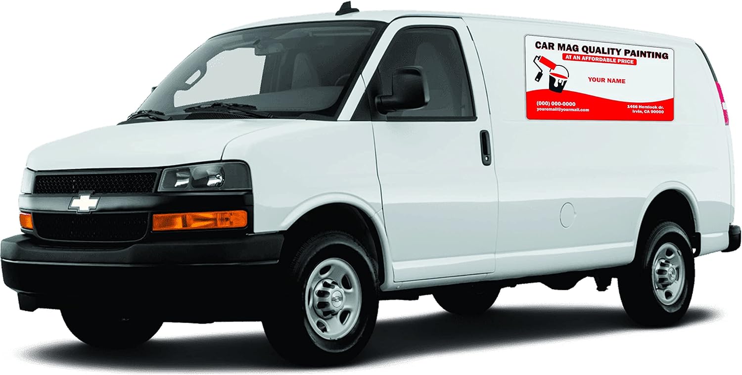 Car Magnets Signs 2 Pack with Custom Lettering for Car Advertisement, Business Logo, HOA, Temporary Signage for Changing Work Environments, Introduction to and Many More (12x24)