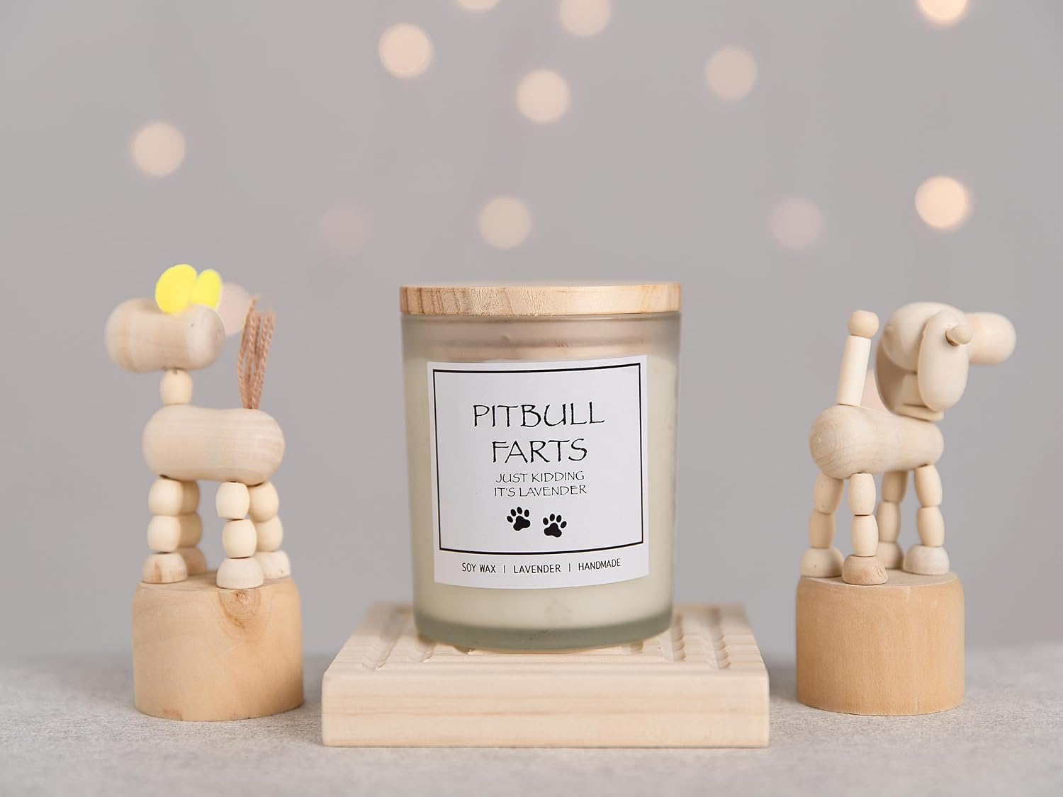 Pitbull Gifts & Decor, Pitbull Gifts for Women, Dog Farts Candle, Pet Friendly Lavender Scented Candle, Natural Soy Wax & Natural Essential Oils