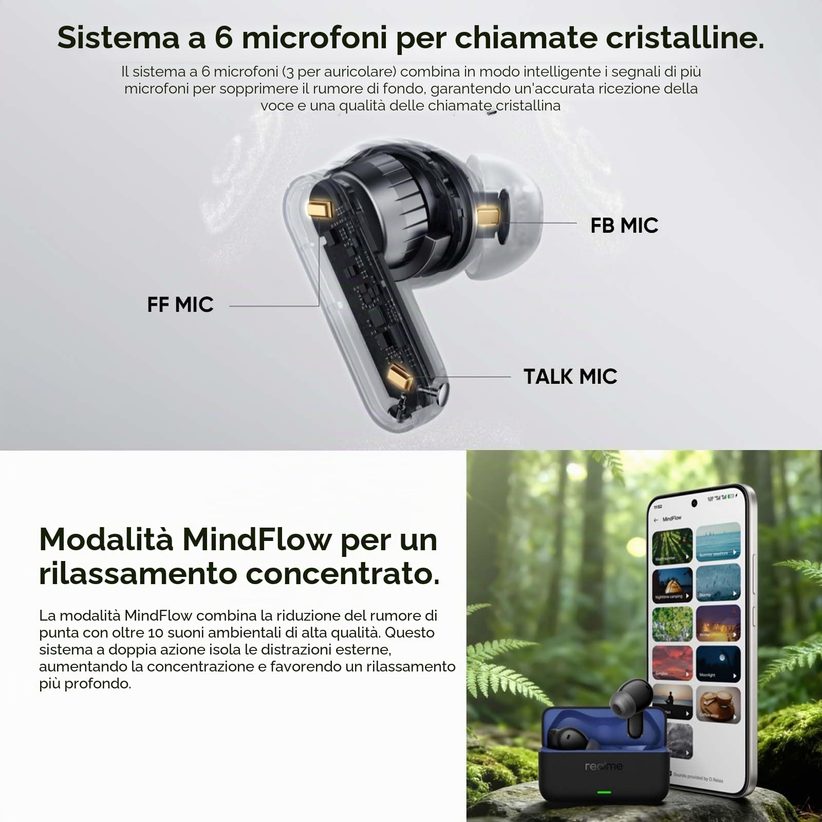realme Buds T500 Pro Cuffie Bluetooth, Auricolari Wireless con 50dB ANC Adattivo, 56h Autonomia Auricolari Bluetooth, TWS In-Ear con 12,4mm Hi-Res Audio Controller, Traduzione AI, BT 6.1 e IP55