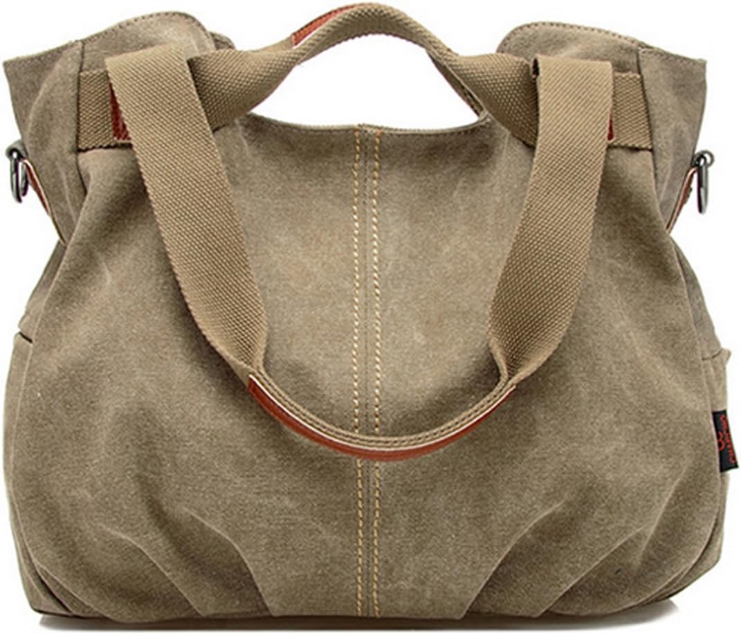 Mily Womens Canvas Hobo Handbag Tote Bag Casual Shoulder Bag Zipper