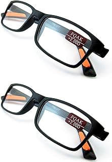 2 x PAIRS TR90 Bendable, Flexible Reading Glasses Quality Lenses, Super-lite with 13 Lens Strengths RG9