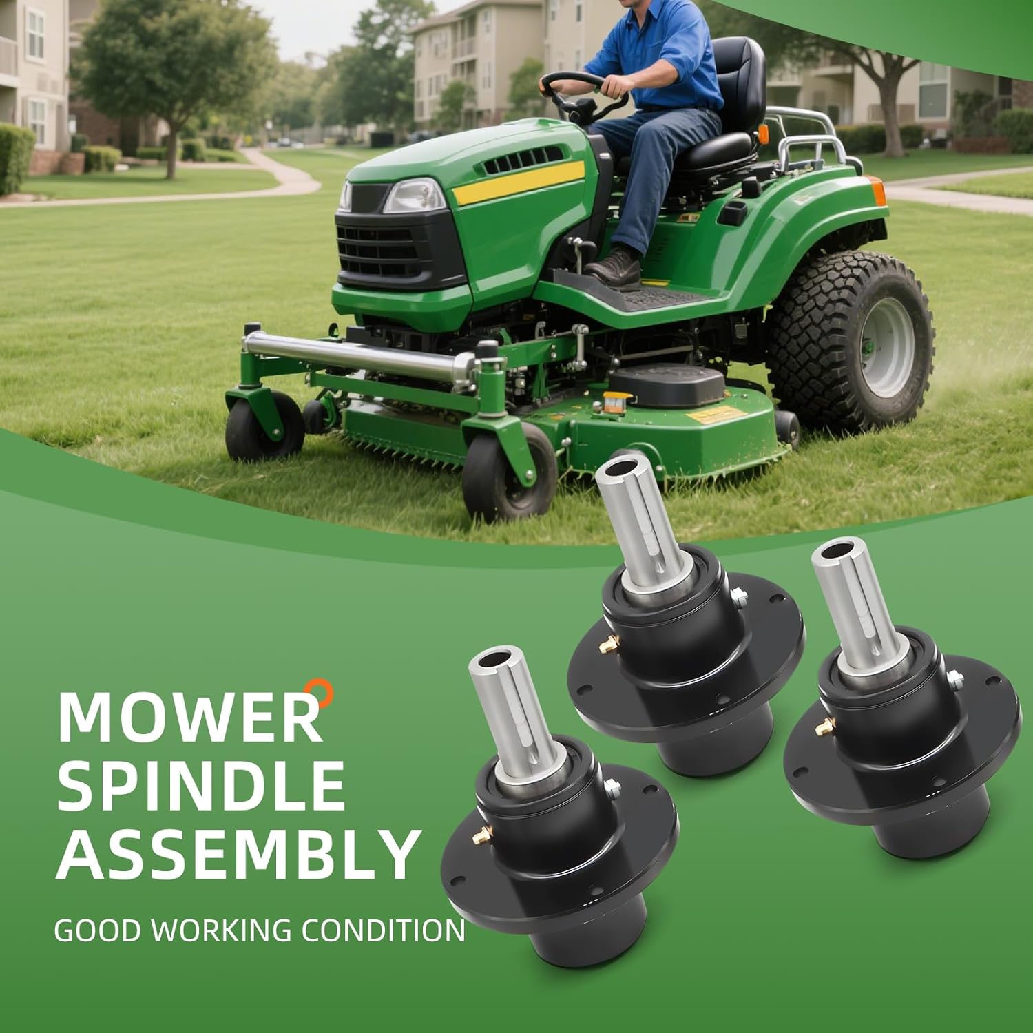3 Packs Mower Spindle Assembly Compatible with 41001 41007 41008 46020 461663 46400 46631 530301 30301 5030301 5061033 48inch 52inch 61inch Deck