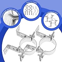 Vista 3 de 2 Pack 3 Inch Pipe Chimney Adjustable Wall Strap Pipe Bracket Clamp Pipe Strap