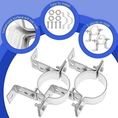 Miniatura 3 de 2 Pack 3 Inch Pipe Chimney Adjustable Wall Strap Pipe Bracket Clamp Pipe Strap